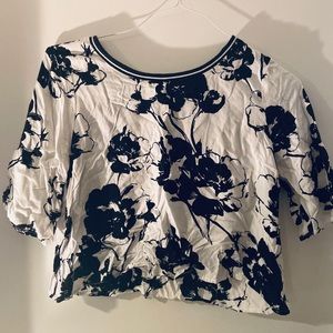 Black and White Crop Top